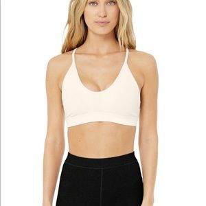 Alo Ribbed Blissful Bra ivory